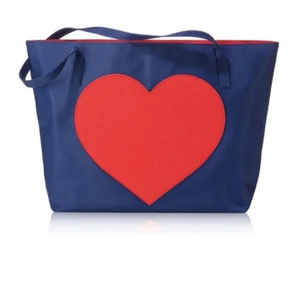 Avon Navy and Red Heart Tote Bag - Picture 1 of 3